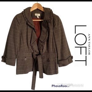 NWOT LOFT Brown Tie Waist Blazer Jacket Sz 10P $89.50!